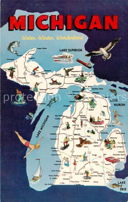 Michigan US-State uebersichts Gebietskarte