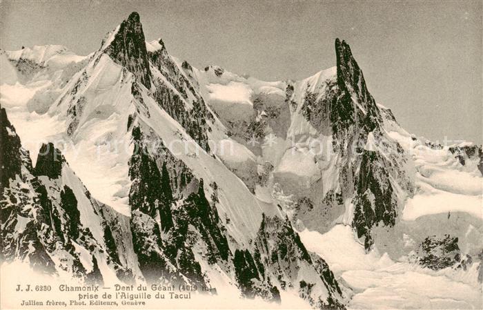 Chamonix 74 Haute-Savoie Dent du Geant prise de l’Aiguille du Tacul