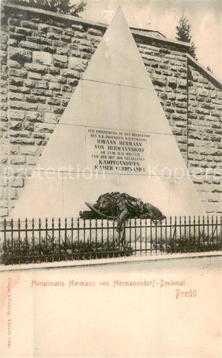 Predil IT Hauptmann Hermann von Hermannsdorf Denkmal