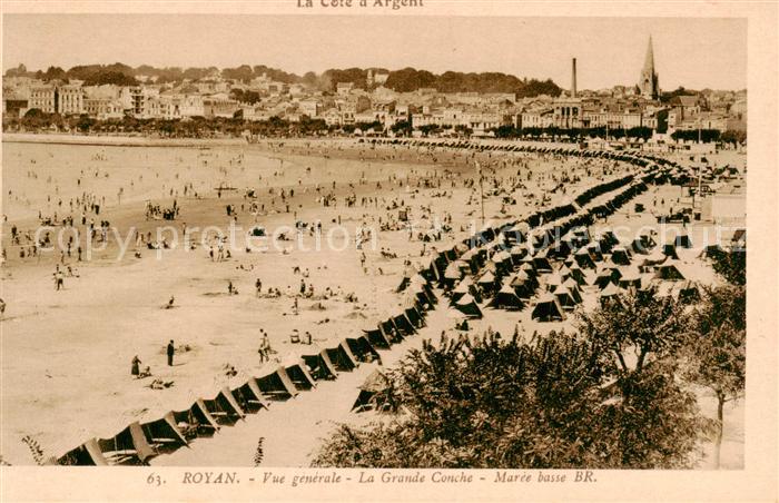 Royan 17 Vue generale La Grande Conche Maree basse