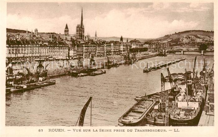 Rouen 76 Vue sur la Seine prise du Transbordeur