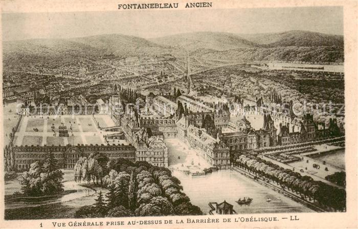 Fontainebleau 77 Seine et Marne Vue generale prise au dessus de la Barriere de l