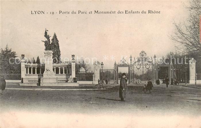 Lyon France Porte du Parc et Monument des Enfants du Rhone