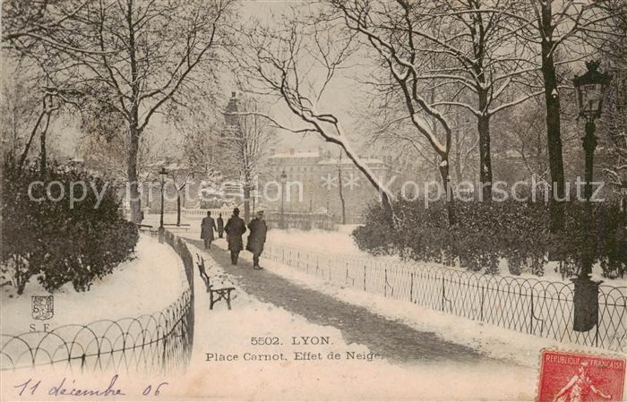 Lyon France Place Carnot Effet de Neige