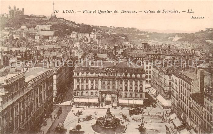 Lyon France Place et Quartier des Terreaux Coteau de Fourviere