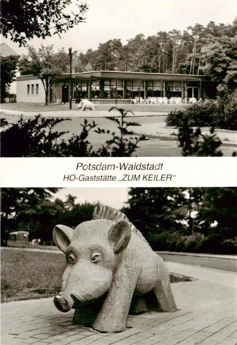 Potsdam Waldstadt HO Gaststaette Zum Keiler Plastik Keiler
