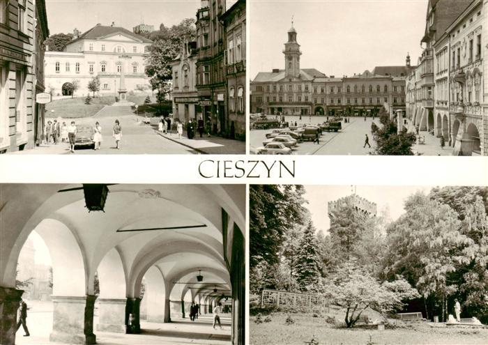 Cieszyn PL Zamek Podcienia kamieniczek w Rynku