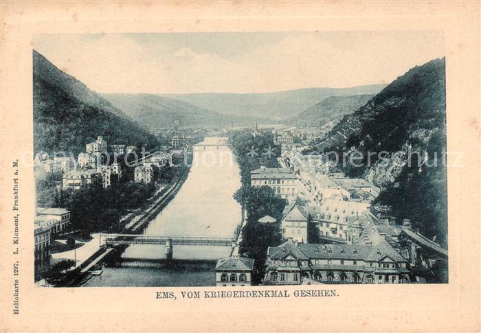 Ems Bad Blick vom Kriegerdenkmal