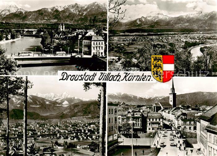 Villach Kaernten Draupartien Panorama Ortsansicht