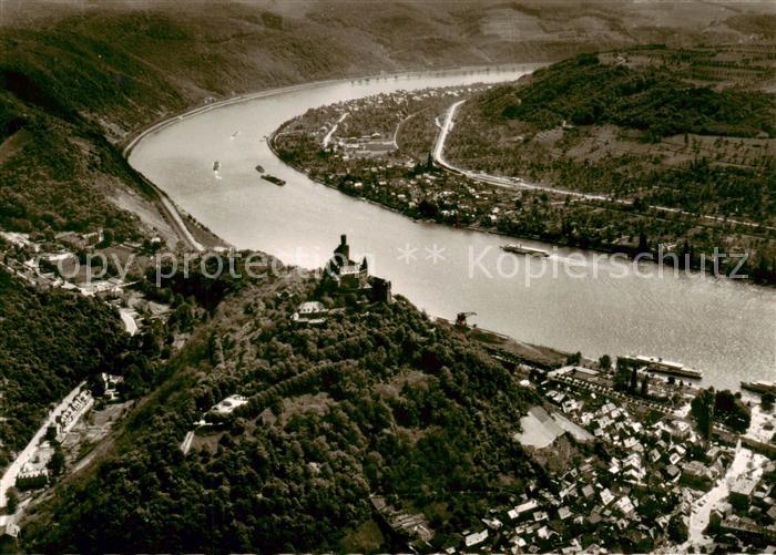Niederspay mit Oberspay Die Marksburg Fliegeraufnahme