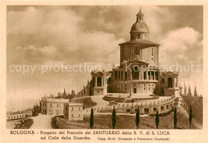 Bologna Progetto del Piazzale del Santuario della BV di S Luca sul Colle della G
