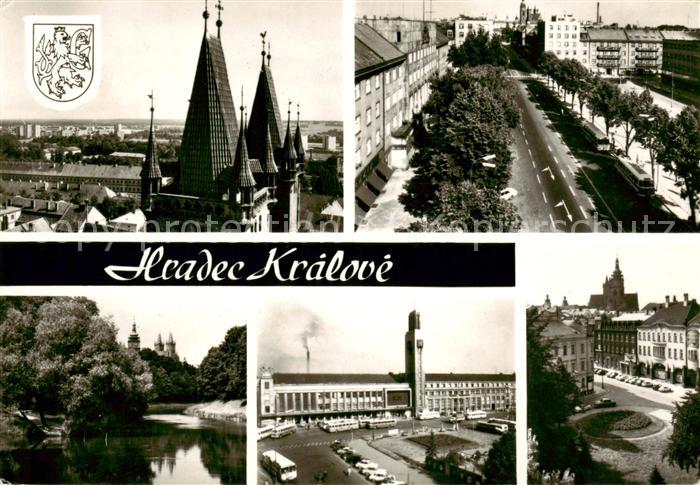 Hradec Kralove Koeniggraetz CZ Pohled pres veze domu Gottwaldovo namesti Soutok