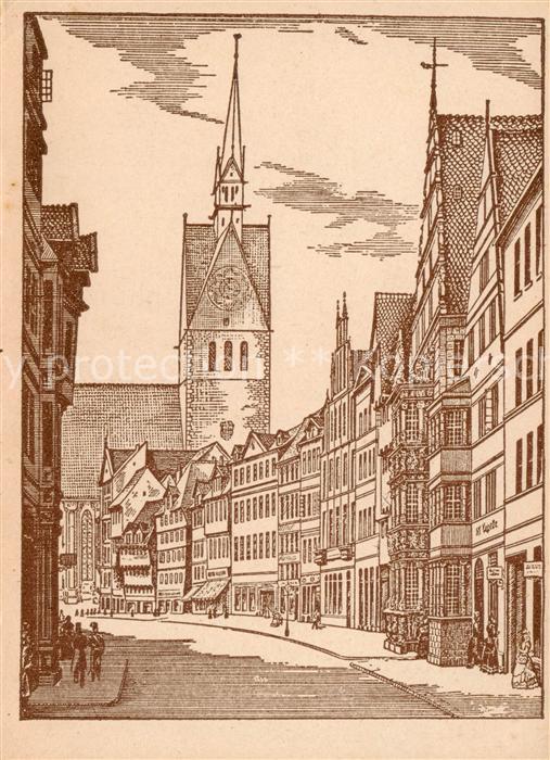 HANNOVER  CITY Strassenmotiv Zeichnung