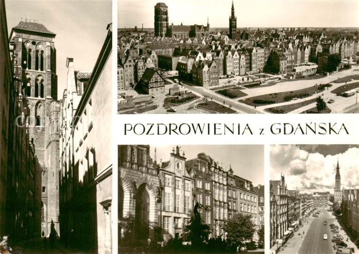 Gdansk Danzig PL Ulica Kaletnicza w glebi kosciol NPmarii Widok ogolny Kamienicz