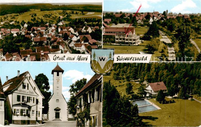 Wart Altensteig Schwarzwald Panorama Pension Haus Schoenblick Kirche Freibad