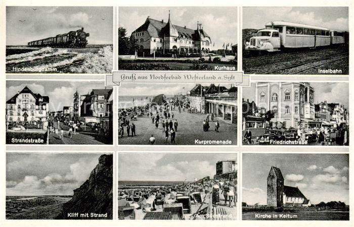 Westerland Sylt Hindenburgdamm Strandstrasse Kliff Kurhaus Kurpromenade Am Sueds