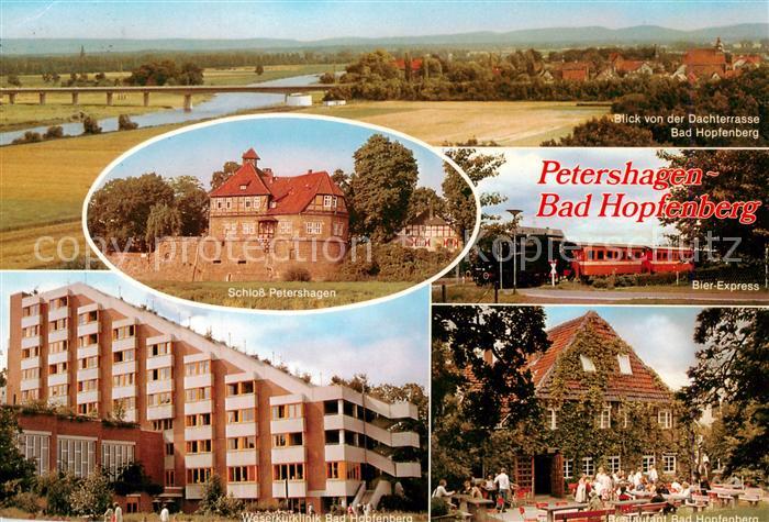 Bad Hopfenberg Panorama Blick von Dachterrasse Schloss Petershagen Weserkurklini