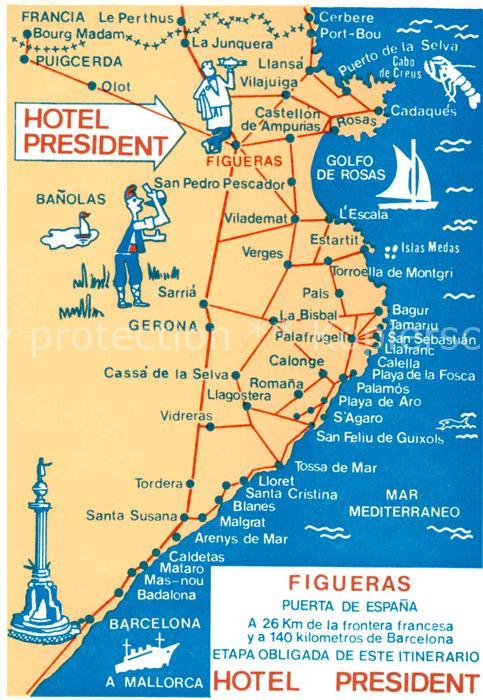 Figueras Figueres uebersichtskarte Hotel President