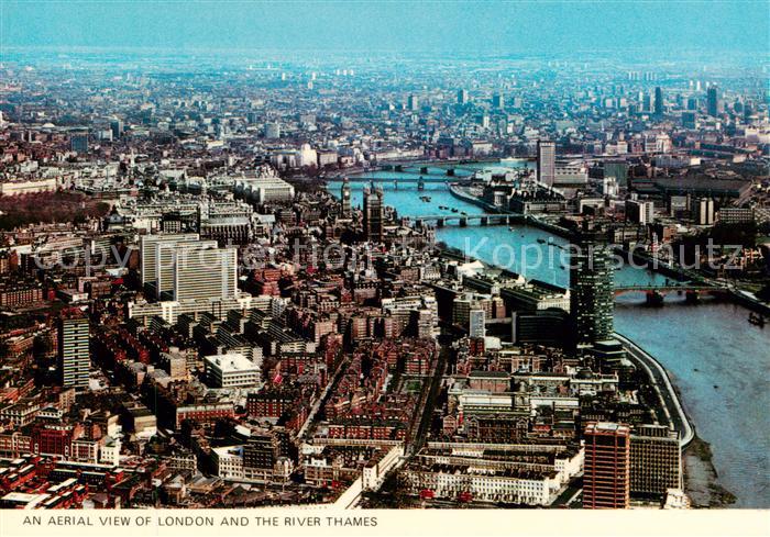 London  UK Aerial view of London and the River Thames