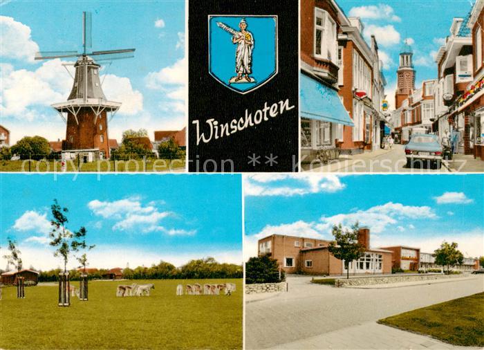 Winschoten Winschooten NL Windmuehle Strassenpartie Park Gebaeude