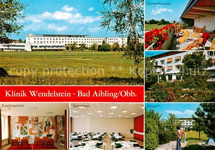 Bad Aibling Klinik Wendelstein Empfangshalle Speisesaal Minigolf Terrasse