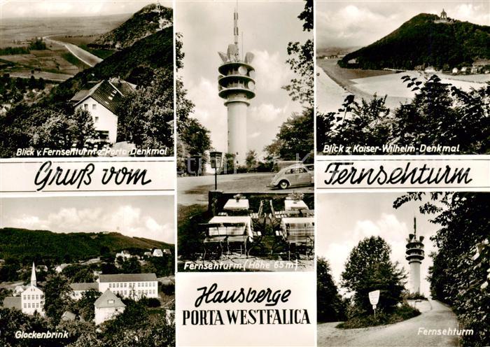 Hausberge Porta Westfalica Blick vom Fernsehturm Kaiser Wilhelm Denkmal Glockenb