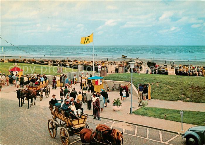 Duhnen Cuxhaven Ankunft der Wattwagen