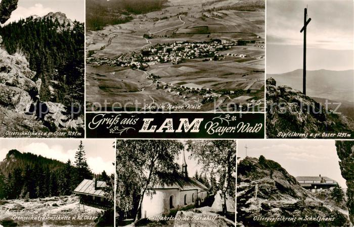 Lam Oberpfalz Osserschutzhaus Gipfelkreuz am Grossen Osser Grenzschutzhuette Wal