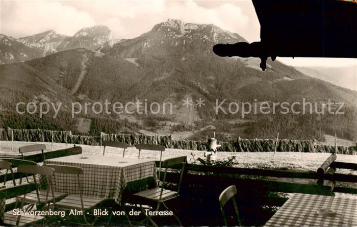 Elbach Miesbach Schwarzenberg Alm Blick von der Terrasse