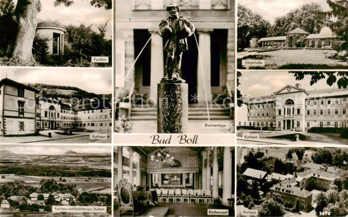 Bad Boll Pavillon Kurhaus mit Rechberg und Stuifen Brunnenfigur Kirchensaal Lieg