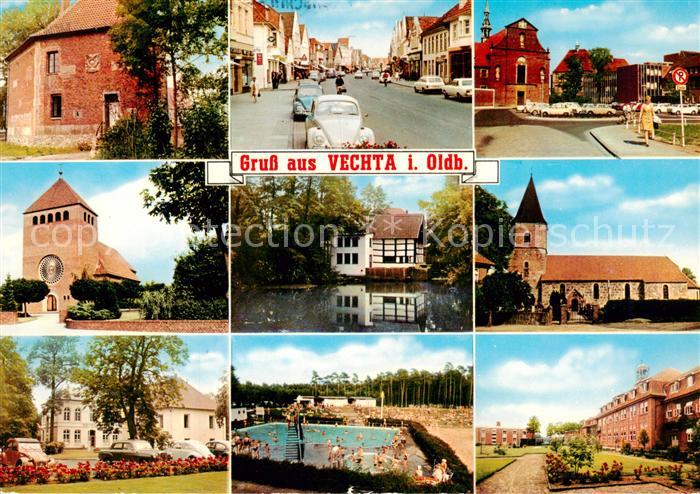 Vechta Orts und Teilansichten Kirche Freibad