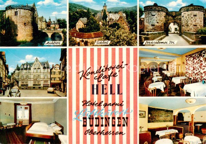 Buedingen Hessen Moehltor Schloss Jerusalem Tor Konditorei Cafe Hell Hotel Garni