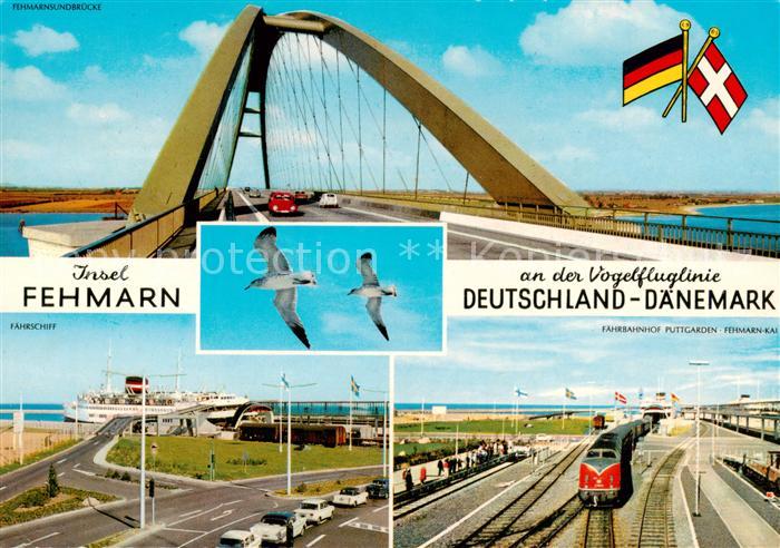 Fehmarn Fehmarnsundbruecke Faehrschiff Faehrbahnhof Puttgarden