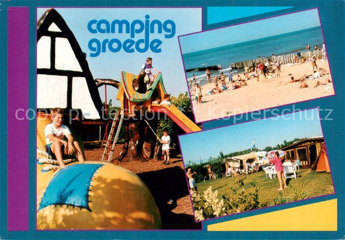Groede NL Camping Groede Spielplatz Strand