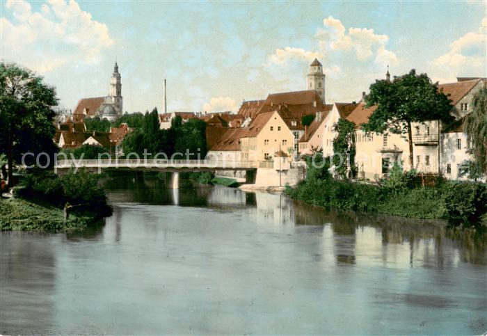 Donauwoerth Partie an der Donau mit Kirchen