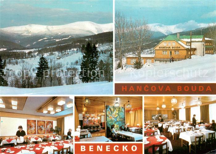 Riesengebirge Krkonose Karkonosze Kotel z Benecka Hancova bouda Salonek vinarna