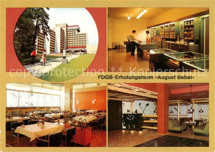 Friedrichroda FDGB Erholungsheim August Bebel Aussenansicht Souvenir Basar Urlau