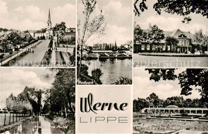 Werne  Lippe Muenster Westfalen Steinstrasse Kirche Stadtpark Bahnhof Muehle Sol