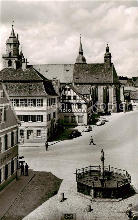 Feuchtwangen Marktplatz mit Brunnen