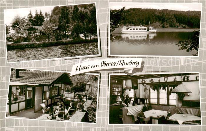Rurberg Simmerath Haus am Obersee Terrasse Gaststube Fahrgastschiff