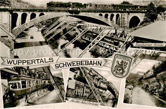 WUPPERTAL NRW Schwebebahn Sonnborner Bruecke Adlerbruecke Dampflokomotive Eisenb