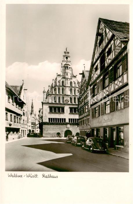 Bad Waldsee Rathaus Innenstadt Fachwerkhaeuser