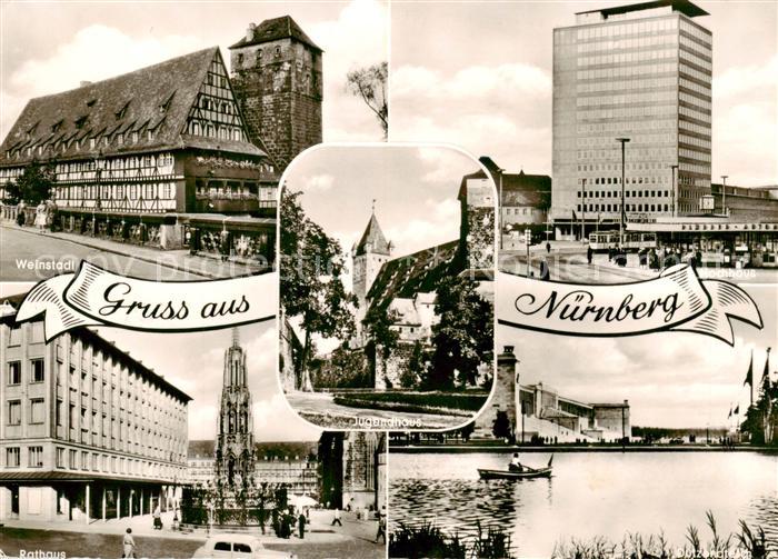 NueRNBERG  CITY Weinstadl Rathaus Jugendhaus Hochhaus Dutzendteich