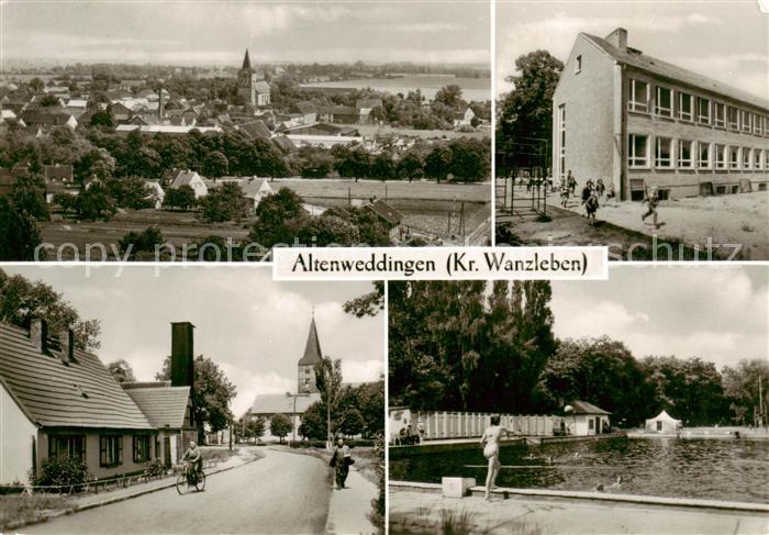 Altenweddingen Stadtpanorama Polytechnische Oberschule Breite Strasse Schwimmbad