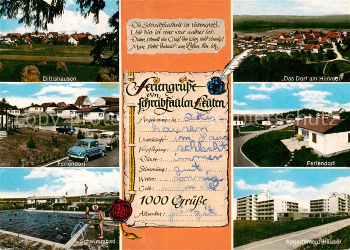 Dittishausen Feriendorf Schwimmbad Das Dorf am Himmel Appartement Haeuser