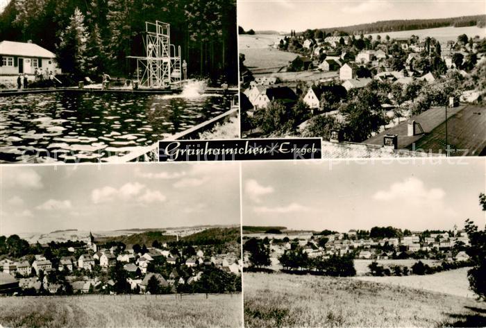 Gruenhainichen Erzgebirge Schwimmbad Panorama