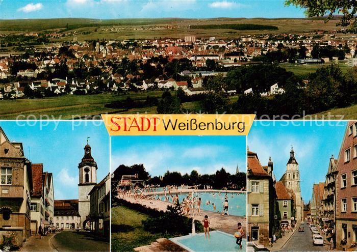 Weissenburg  Bayern Panorama Kirche Schwimmbad Strasse