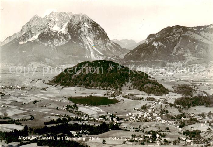 Aigen Ennstal Steiermark AT mit Grimming Fliegeraufnahme