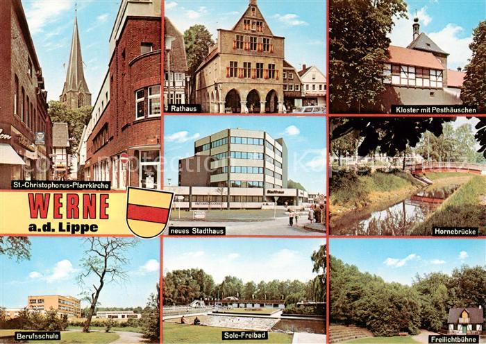 Werne  Lippe Muenster Westfalen St Christophorus Pfarrkirche Rathaus Neues Stadt