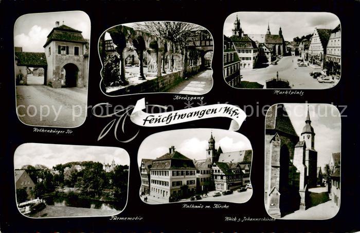 Feuchtwangen Rothenburger Tor Kreuzgang Marktplatz Tuermemotiv Rathaus Kirche Jo